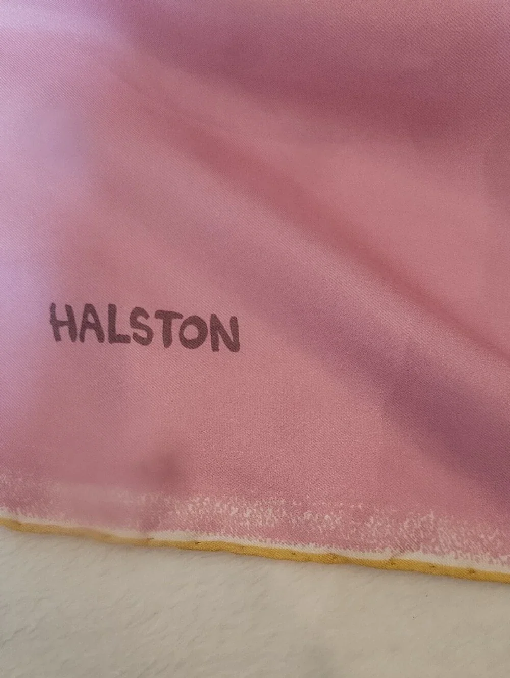 Halston Heritage Pink Silk-Blend Scarf with Pastel Accents